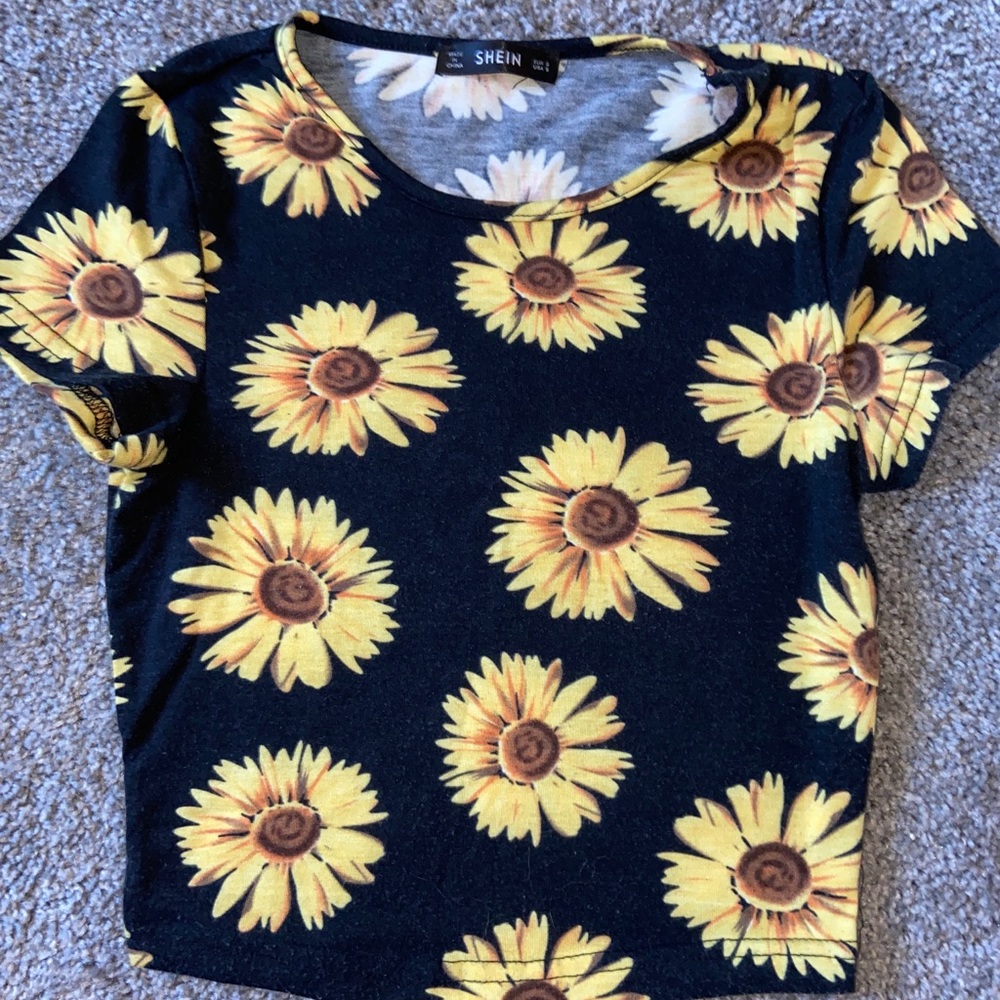 Shein Sunflower Crop Top